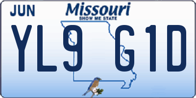 MO license plate YL9G1D