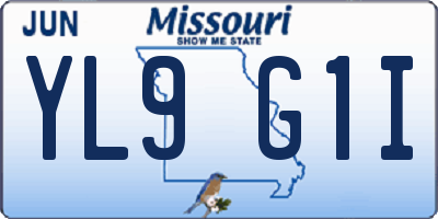 MO license plate YL9G1I
