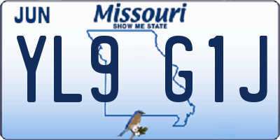 MO license plate YL9G1J