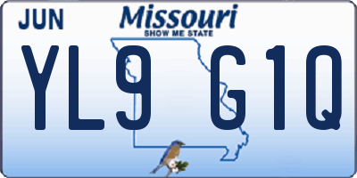 MO license plate YL9G1Q