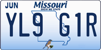MO license plate YL9G1R