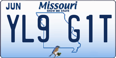 MO license plate YL9G1T