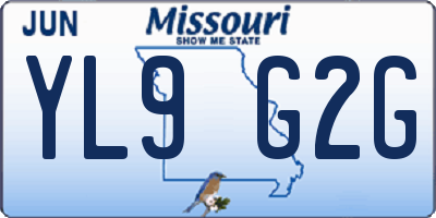 MO license plate YL9G2G