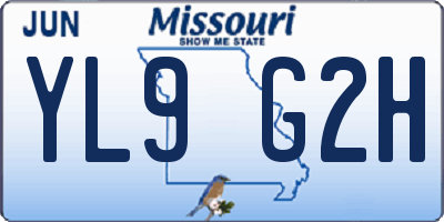 MO license plate YL9G2H