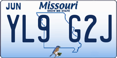 MO license plate YL9G2J