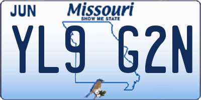 MO license plate YL9G2N