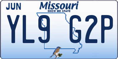 MO license plate YL9G2P