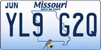 MO license plate YL9G2Q