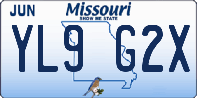 MO license plate YL9G2X
