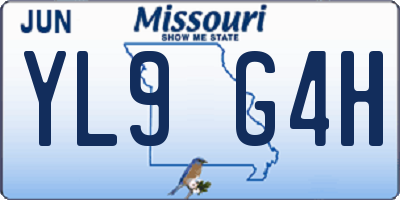 MO license plate YL9G4H