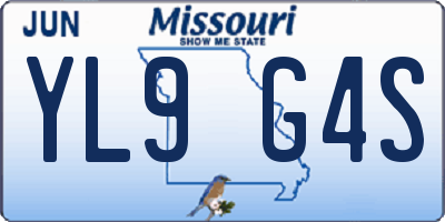 MO license plate YL9G4S
