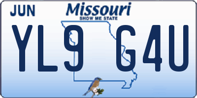 MO license plate YL9G4U