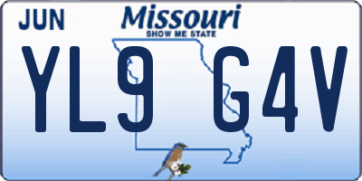 MO license plate YL9G4V