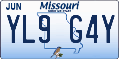 MO license plate YL9G4Y