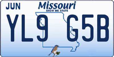 MO license plate YL9G5B