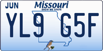 MO license plate YL9G5F