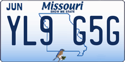 MO license plate YL9G5G