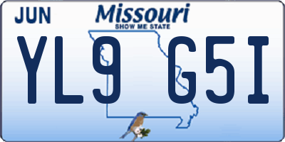 MO license plate YL9G5I
