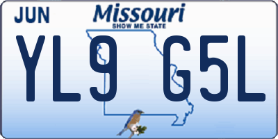 MO license plate YL9G5L