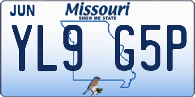 MO license plate YL9G5P