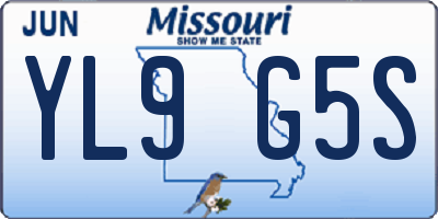 MO license plate YL9G5S