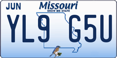 MO license plate YL9G5U