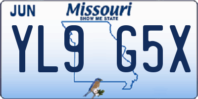 MO license plate YL9G5X