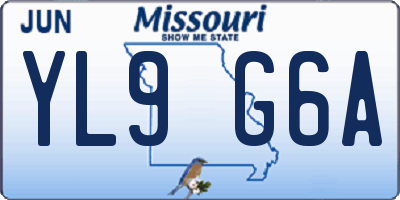 MO license plate YL9G6A