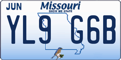 MO license plate YL9G6B