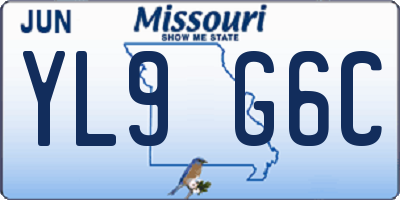 MO license plate YL9G6C