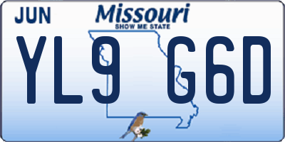 MO license plate YL9G6D