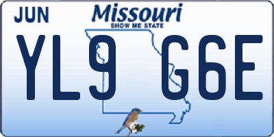 MO license plate YL9G6E