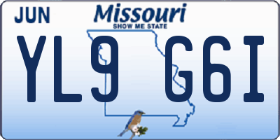 MO license plate YL9G6I