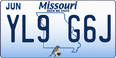 MO license plate YL9G6J