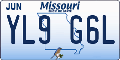 MO license plate YL9G6L