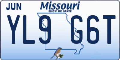 MO license plate YL9G6T