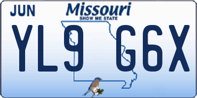 MO license plate YL9G6X