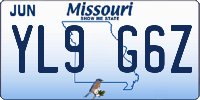 MO license plate YL9G6Z