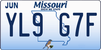 MO license plate YL9G7F
