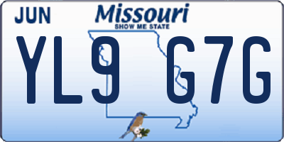 MO license plate YL9G7G