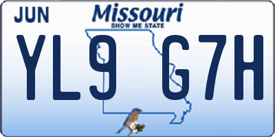 MO license plate YL9G7H