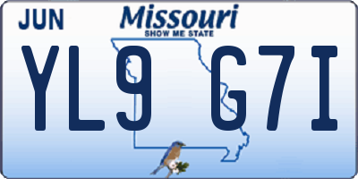 MO license plate YL9G7I