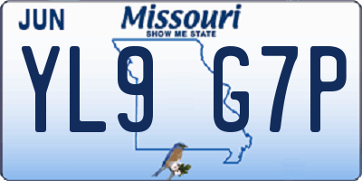MO license plate YL9G7P