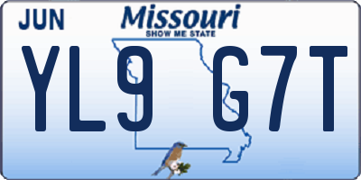 MO license plate YL9G7T