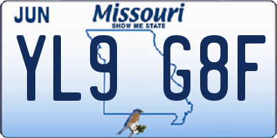 MO license plate YL9G8F