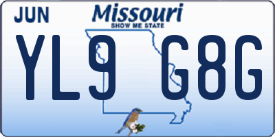 MO license plate YL9G8G