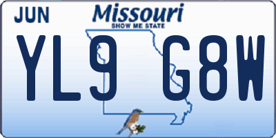MO license plate YL9G8W