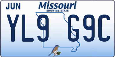 MO license plate YL9G9C