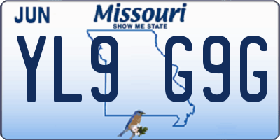MO license plate YL9G9G