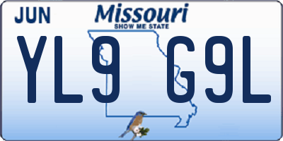MO license plate YL9G9L